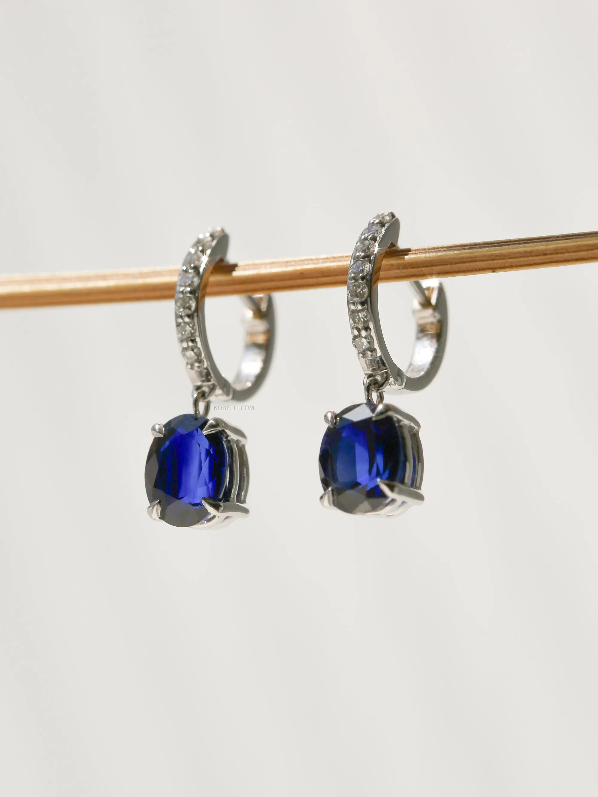 Sapphire Pendant Mini Hoops