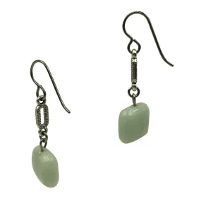 Sea Foam Green Amazonite Dangle Earrings for Sensitive Ears