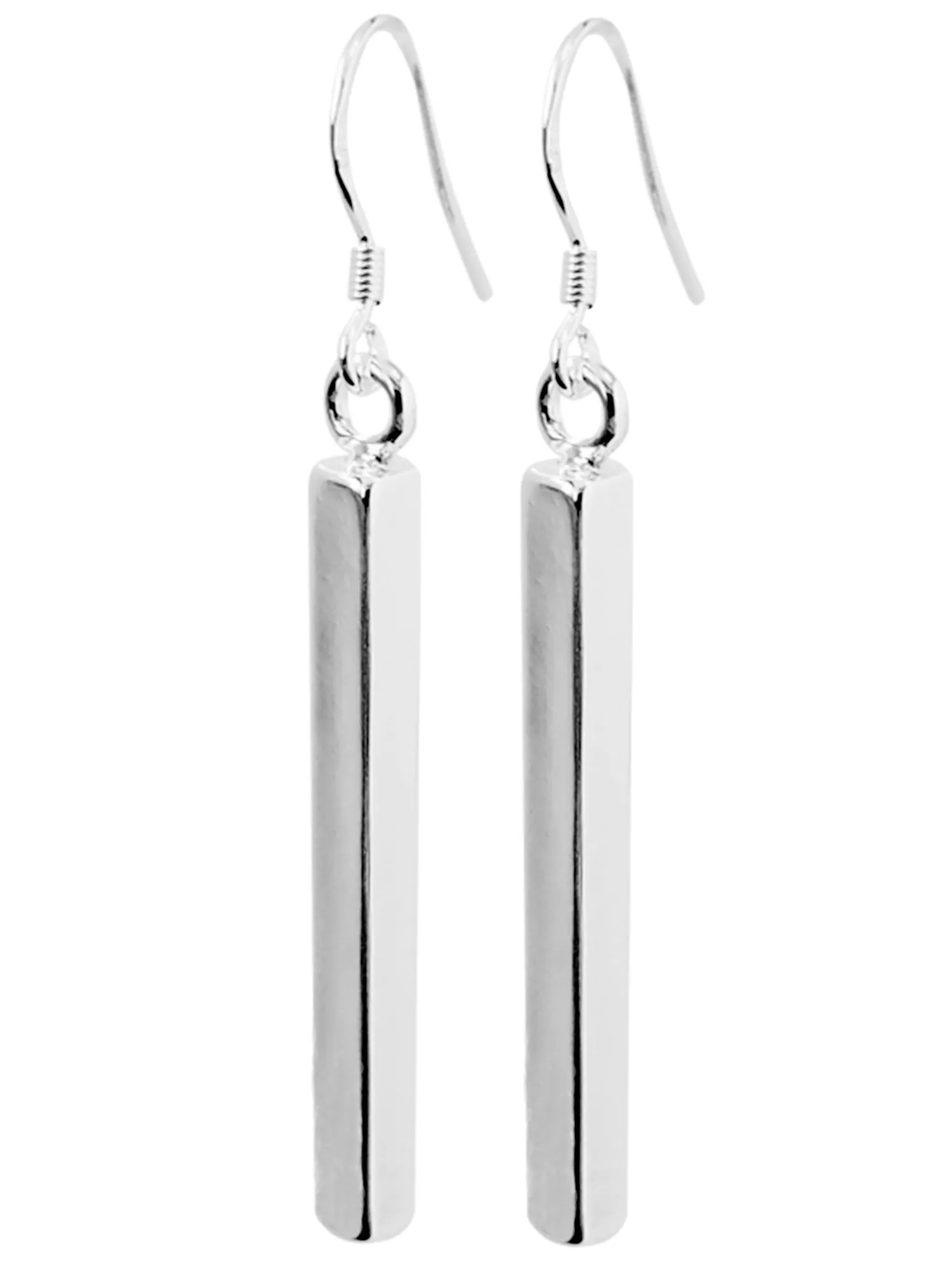 Simple Sterling Silver Plated Bar Drop Dangle Earrings