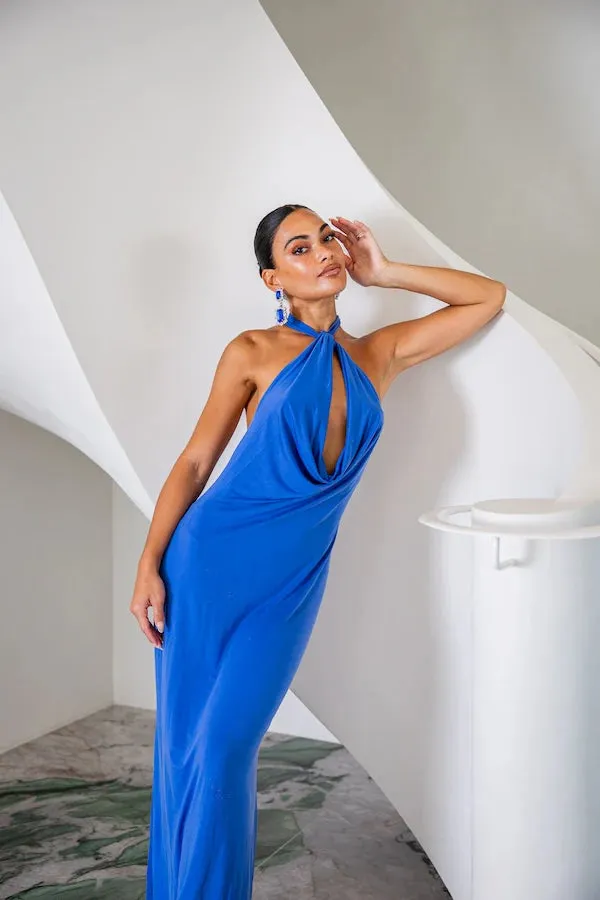 Sneaky Link Saint Plunge Maxi Dress - Sapphire