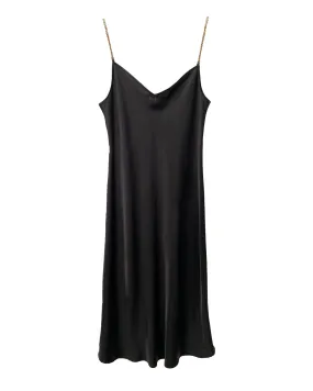 The Chain Strap Cabaret Slip Dress - Black | Black