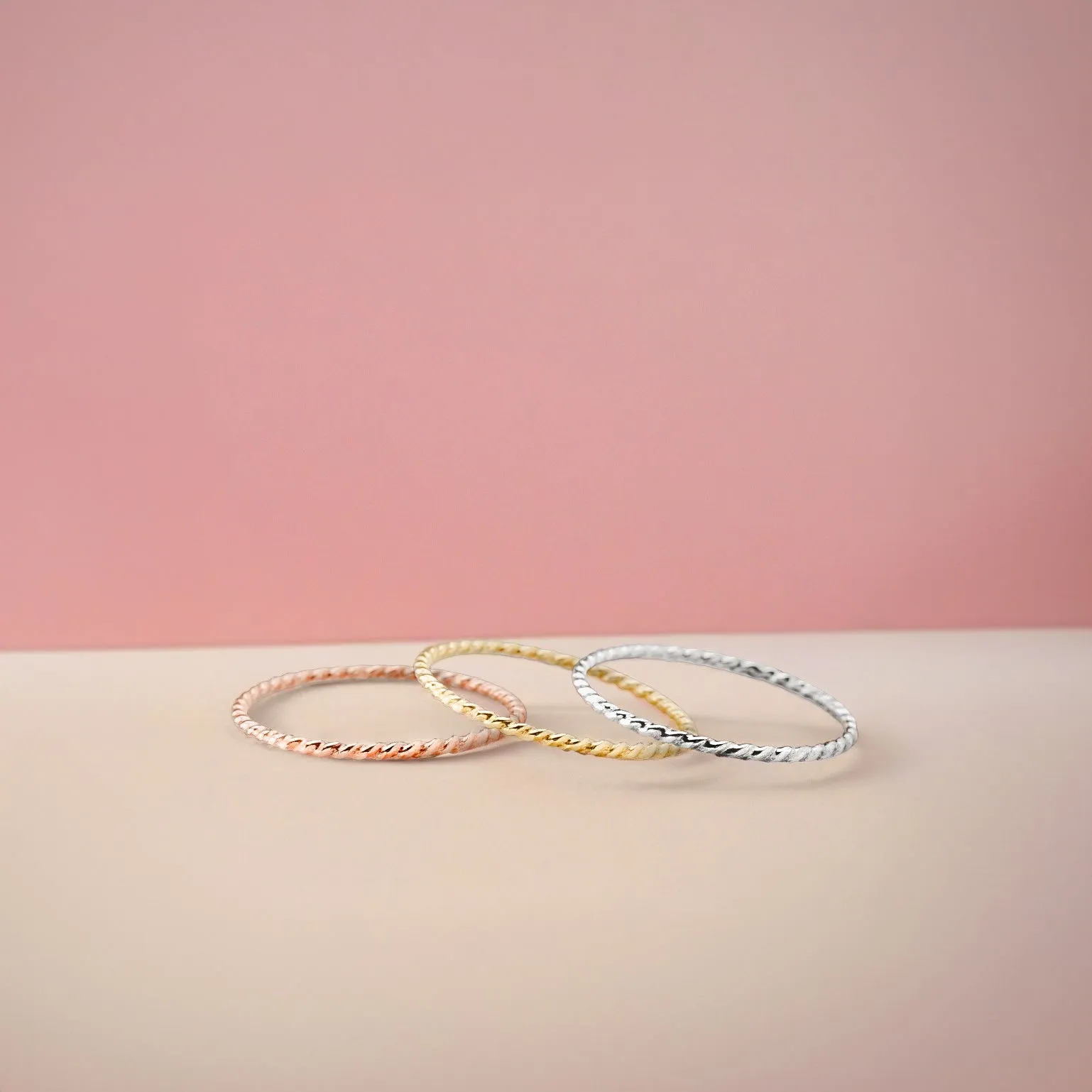 Trio of Braided Rope Stacking Rings