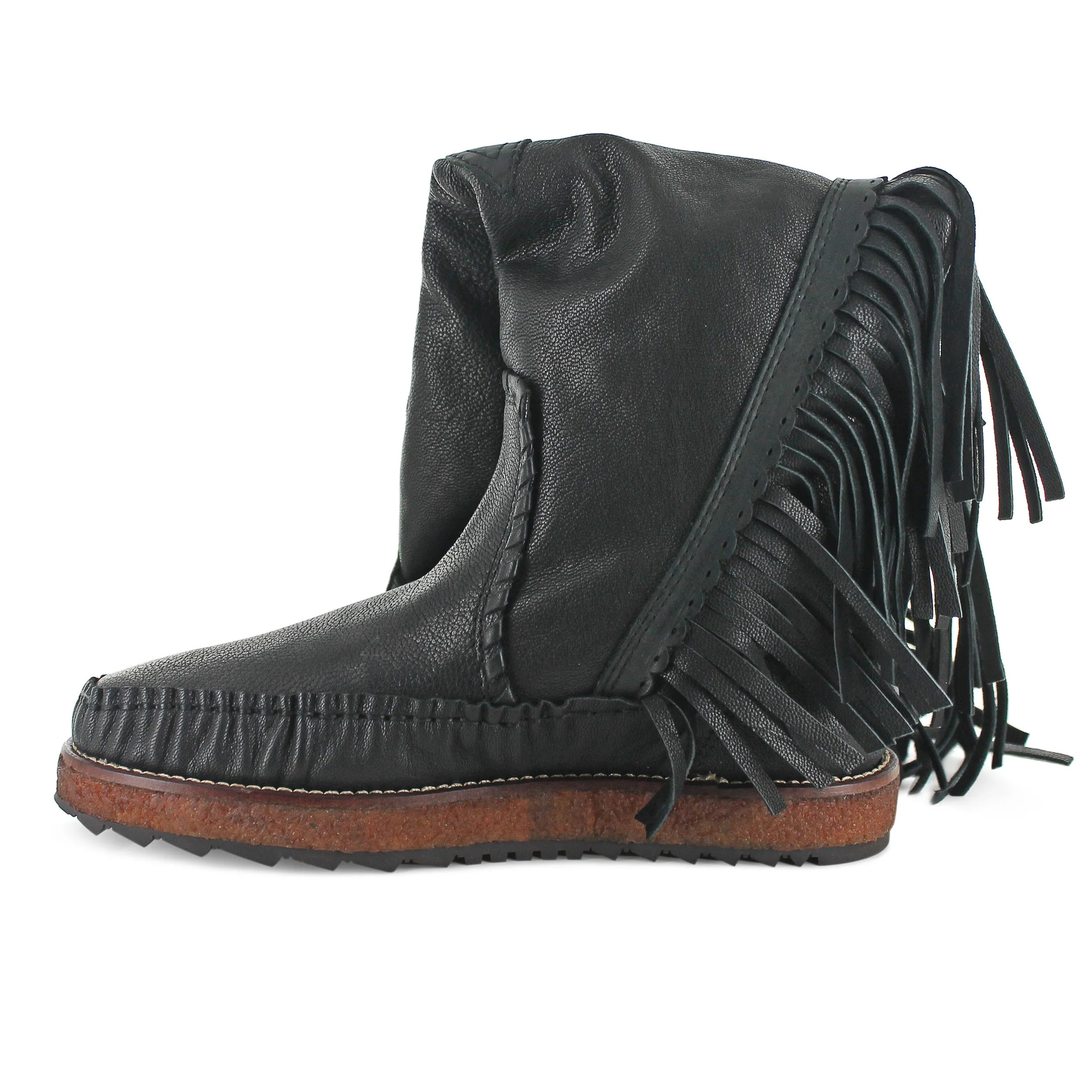 TU1505- Black Fringe Knee High Boot