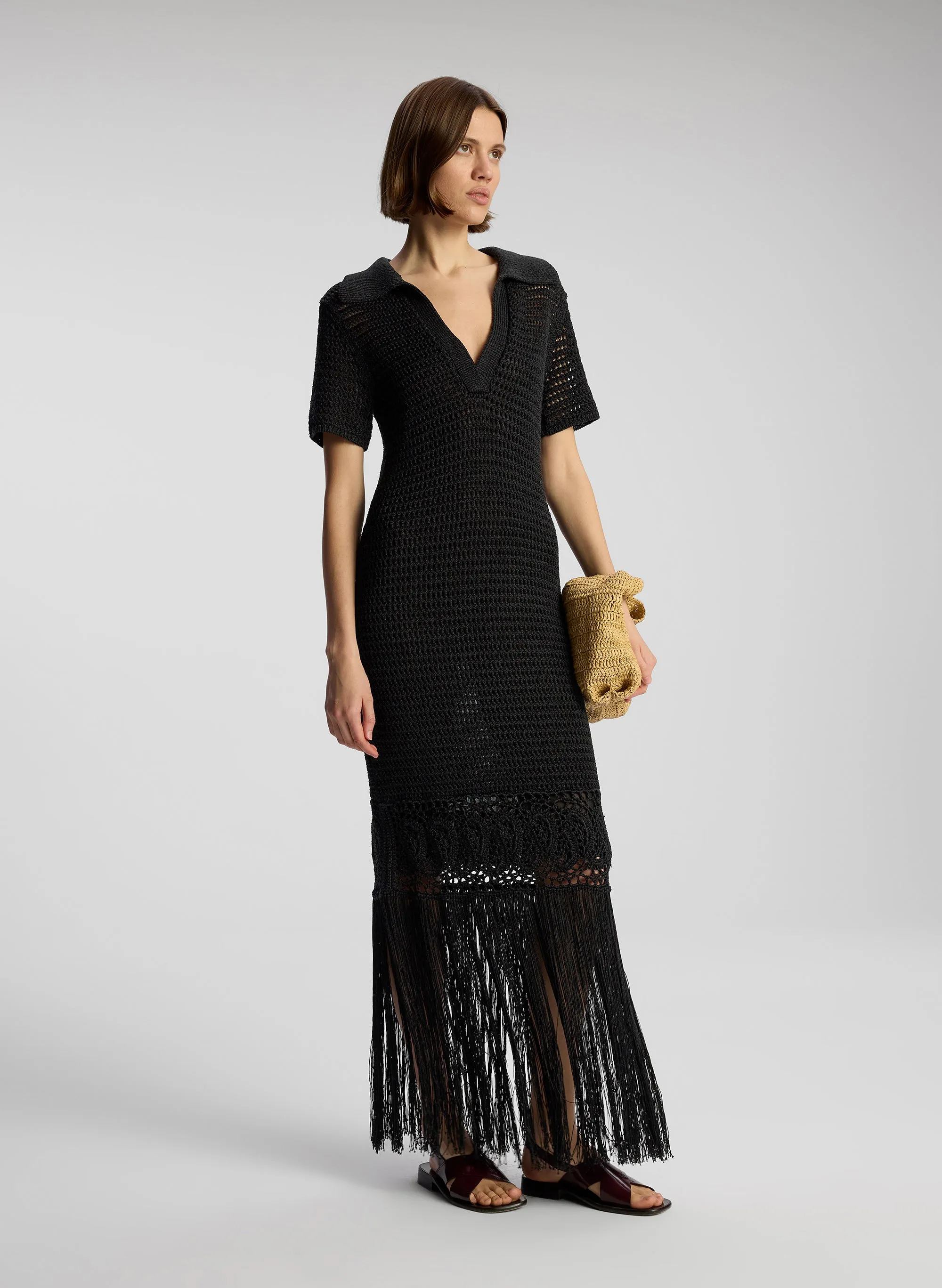 Valerie Crochet Fringe Maxi Dress