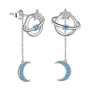 Women Celestial Moon & Star Earth Planet Dangle Earrings Grils Jewelry