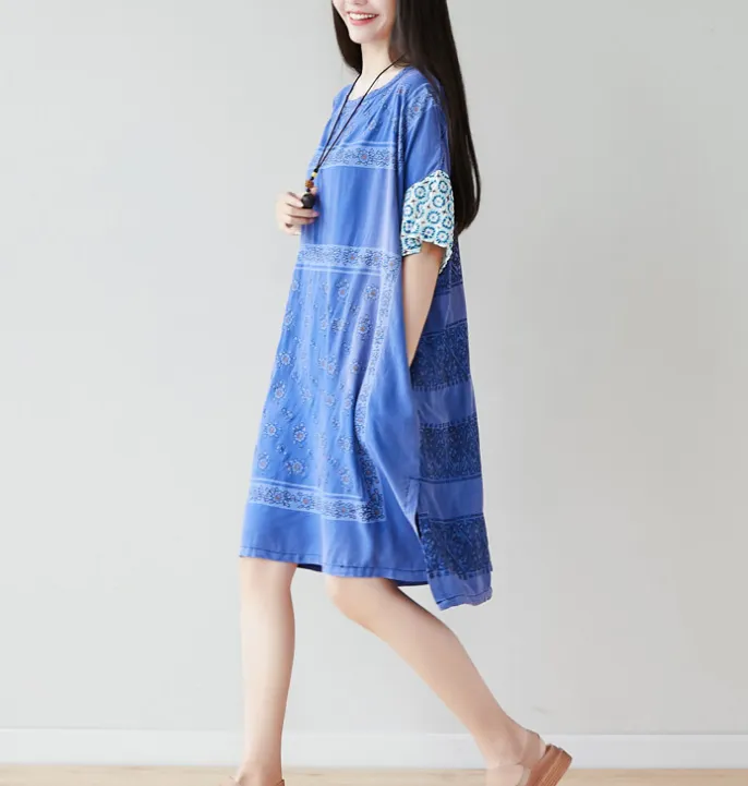 Women Dresses Long Sleeve Casual Summer Cotton Linen Women Dresses CNHK07263