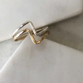 Zig-Zag Stacking Ring - Hammered